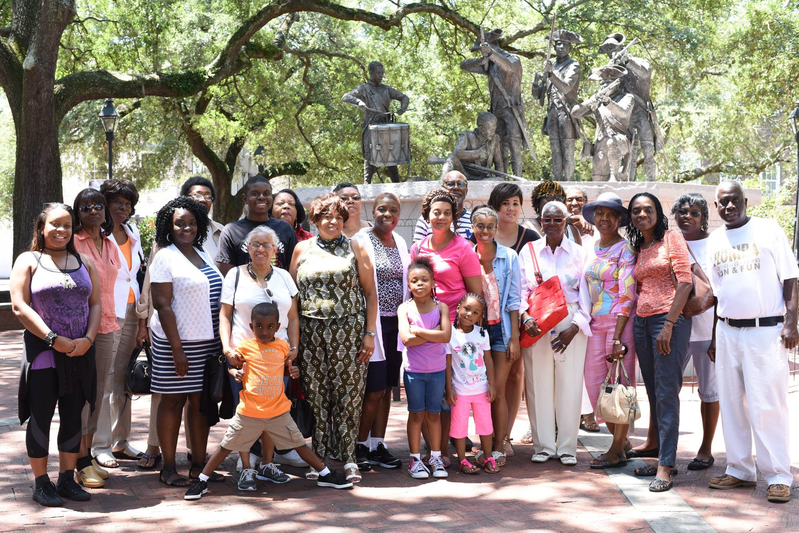 Family group photo in Savannah, Georgia
